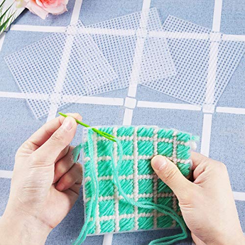 Allazone 52 PCS Mesh Plastic Canvas Sheets 4 Shapes Plastic Canvas for DIY Crafts Embroidery Cross Stitch, Acrylic Yarn Crafting, Knit and Crochet Projects - color: 52 PCS - 4 Shapes