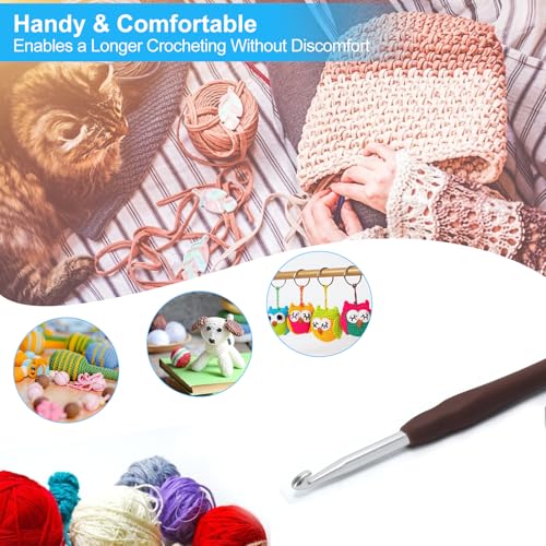 Vodiye 10PCS Crochet Hooks, Professional Extra Long 6.0mm, Ergonomic Handle, Crochet Needle for Beginners and Experienced Lovers - size: 10pcs - 6mm