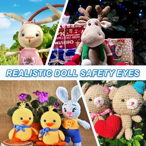 PATIKIL 30mm Safety Eyes, 20Pcs Realistic Doll Crocheting Safety Eyes with Washers for Decor Crochet Accessories Dolls Craft Halloween, Green - color: Green, size: 30 mm