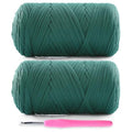 2 Pack Soft T-Shirt Yarn for Crochet, T Shirt Yarns for Crocheting Crafts, Bags, Basket, Coaster, Tshirt Yarns - 800 G/260 Yds with 1 Crochet Hook (2, Black Green) - color: Black Green