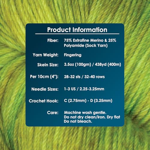 KnitPro Symfonie Fingering Weight Merino Wool Yarn 100g, Macha | 75% Extrafine Merino & 25% Polyamide, 438yds, OEKO-TEX Certified, Superwash, Colorfast, #1 Yarn Skein for Knitting & Crochet - color: Macha