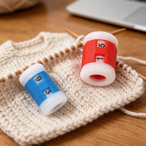2PCS DIY Knitting Row Counter, Manual Yarn Crochet Stitch Counter, Adjustable Number Wheel for Sweater/Bag/Scarf Making – Essential Tool for Knitters & Crocheters (Random Color - 1 Large 1 Small) - color: Random color - 1 large 1 small