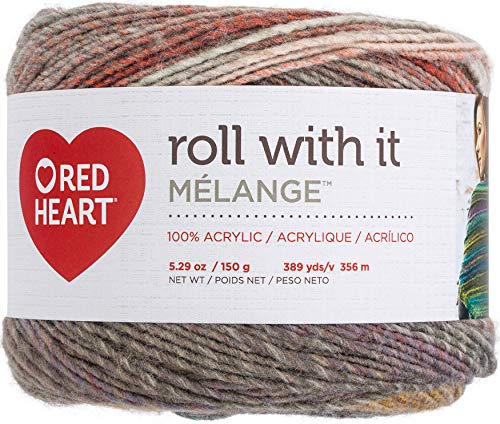 Red Heart Roll with it Melange Theater - color: Theater, size: 1 Pack, style: Roll With It Melange