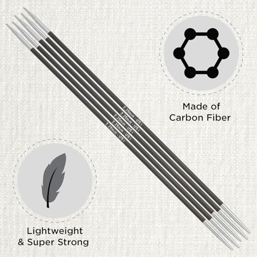KnitPro Karbonz Double Pointed Needles 6"(15cm) | US Size 1 (2.25mm)