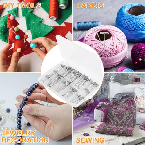 T Pins - 250 Pack Assorted Sizes T-Pins for Blocking Knitting, Wig Pins,Wig Pins for Foam Head,Sewing
