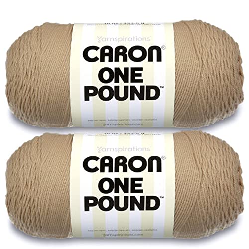 Caron One Pound Soft Yarn for Crocheting & Knitting, Lace, 2-Pack | #4 Worsted Medium, Soft 100% Acrylic Yarn for Crochet, Knitting, Blankets and Crafts, 812yds, 453.6g/16oz per skein - color: Lace, size: 2 Pack