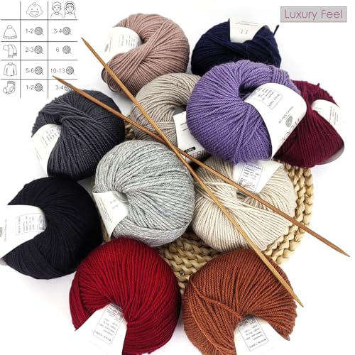 Premium 4-ply Australian Merino Ultra-fine 100% Wool Yarn, 4pcs=200g/7oz,Soft, Itch-Free, Warm and Comfortable for Knitting and Crocheting,Perfect for Sweater, Scarf, Shawl, etc (17#Eggplant Purple) - color: 17#Eggplant Purple