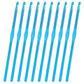 10Pcs 5mm Crochet Hook, Aluminum Knitting Needles Craft Yarn, Crochet Hook for DIY Craft, Gold Crochet Needles for Knitting Scarf(Blue) - color: 5MM Blue