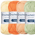 Premium Mercerized Cotton Yarn for Crochet & Knitting – Fingering Weight 4-Ply, 50g (1.76 oz) / 125 m (136 yds), High-Gloss, Anti-Splitting, Fade-Resistant Cotton (Warm Summer) - color: Warm Summer