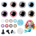48Pcs 25mm Safety Eyes for Crocheting Mermaid Amigurumi Eyes for Crochet Animals Crochet Doll Craft Eyes with Washers Stuffed Animal Eyes for DIY of Puppet Bear Animal Halloween Decorations - size: 25mm