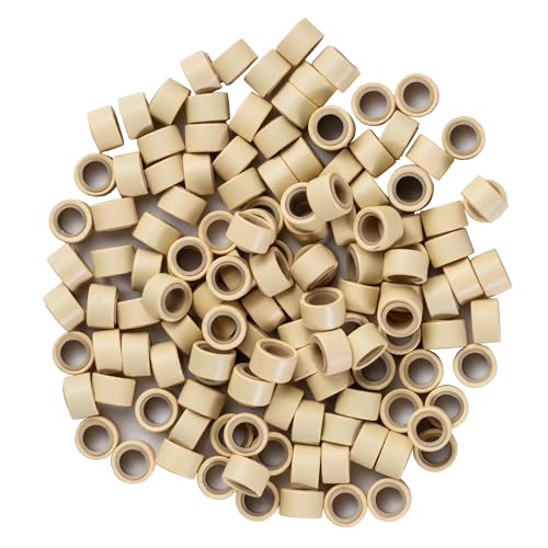 Big Kizzy Silicone Lined Microlink Beads 250pcs 5.0mm (Blonde) | for Invisible Application of Weft Hair Extensions - color: Blonde, size: 250 beads