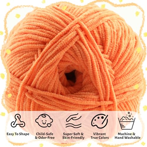 Skinny Chenille Yarn for Crocheting and Knitting, 6 Pack of 50g/158yds - 948yd Total, Soft Fluffy Yarn for Crochet Amigurum & Baby Blankets, Thin Chenille #2 Plush Crochet Yarn (6, Dark Brown) - color: Dark Brown