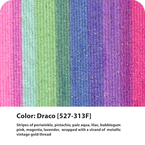 (3 Pack) Lion Brand Yarn Mandala Sparkle Yarn, Draco | Variegated Light DK Acrylic Knit & Crochet Fiber, Baby Projects, Glitter Blankets, Colorful Cloths, Triangle Shawls - color: Draco, size: 3 Pack