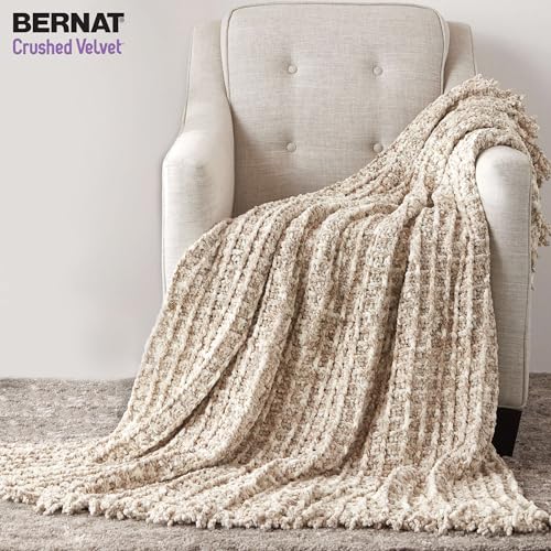 Bernat Crushed Velvet Soft Knitting Crochet Yarn, Burgandy, 2-Pack | #5 Bulky Yarn, 100% Polyester, Soft Velvet Crochet Yarn for Blankets, Knitting & DIY Crafts, 315yds, 300g/10.5oz per skein - color: Burgandy, size: 2 Pack, style: Crushed Velvet