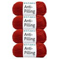 Estako DailyKnit-DK Anti-Pilling Soft Yarn, Baby DK Weight 3, Red, 4-Pack | crocheting projects, 100% acrylic, lightweight, 400 g, 1092 yds, blankets, amigurumi, granny squares, machine washable - color: 80038 - Red, size: Pack Of Four
