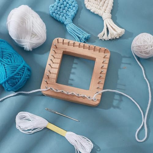 Mumusuki Handcrafted Knitting Looms Wooden, Blocking Board DIY Weaving Tool for Making Mats, Scarves, Hats, Headbands, Shawls, Blankets (L)