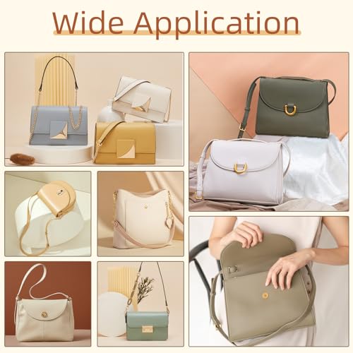 RAYNAG Leather Crossbody Strap Replacement, Adjustable Purse Strap, Handbag Shoulder Strap Replacement with Gold Hardware, White - color: White With Gold Hardware
