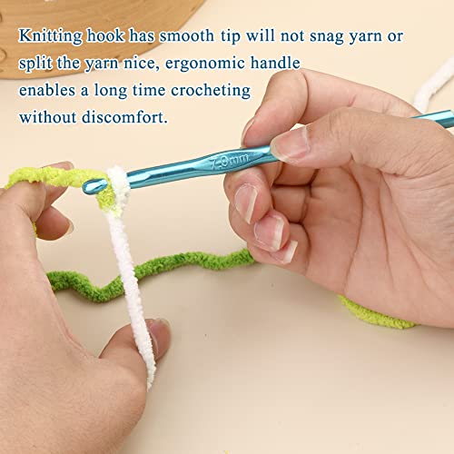 Iuuidu 7mm Aluminum Crochet Hook, Smooth Crochet Needles Random Color | Knitting Needles for Yarn Craft, Ergonomic for Comfortable Crocheting Handmade DIY - color: Aluminum Crochet Hook, size: 7.0mm