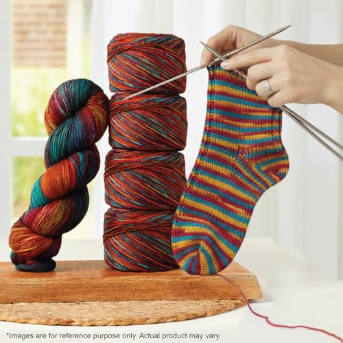 KnitPro Symfonie Fingering Weight Merino Wool Yarn 100g, Party Lights | 75% Extrafine Merino & 25% Polyamide, 438yds, OEKO-TEX Certified, Superwash, Colorfast, #1 Yarn Skein for Knitting & Crochet - color: Party Lights