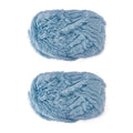 BEEFLYING 2 Roll Super Soft Fur Chunky Fluffy Faux Fur Yarn - Fluffy Eyelash Yarn for Crochet, Knit Blanket, Rug, Clothes - 230m (232.8yds, 51g2) - Sky Blue - color: Sky Blue