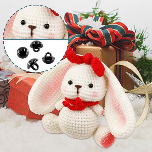 150PCS 0.79Inch Black DIY Mushroom Eyes Button, Round Plastic Safety Eyes Button Sewing Craft Eyes for Bear Crochet Puppet Plush Stuffed Animals Doll Making - size: 0.79inch/20mm