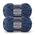 2 Pack Chunky Chenille Yarn for Crocheting and Knitting Beginners,Thick Bulky Plush Fluffy Velvet Soft Baby Blanket Crochet Chenille Yarn for Crocheting Blankets/Amigurumi/DIY Crafts(Denim Blue - color: Denim Blue