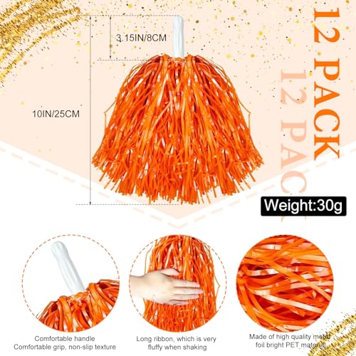 40 Pcs Orange Hand Clappers and orange Thunder Sticks Pom Poms cheerleading Noise Makers for Sporting Events Football Games School Team Spirit Items Party Favors Dance - style: orange