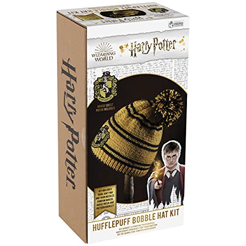 Hero Collector Hufflepuff Hogwarts House Beanie Hat Kit | Harry Potter Wizarding World Knitting Kits