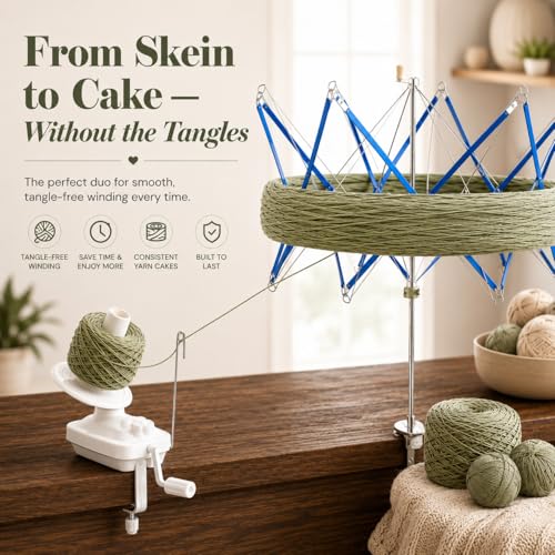 ClarArti - Yarn Swift – Smooth Rotating Umbrella Swift for Knitting, Crochet, Skeins & Hanks