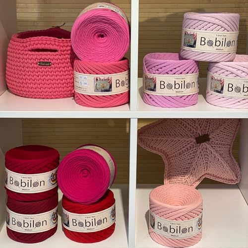 Bobilon 3-5 mm Thin Cotton T-Shirt Yarn for Amigurumi - Marshmallow | 100% cotton t shirt yarn for amigurumi, crochet, knitting and macrame; new fabric, not recycled; 109 yds - color: Marshmallow