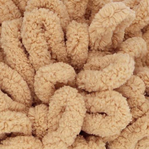 JubileeYarn Fun Finger Loops Yarn - 100g/Skein Jumbo Polyester - Sand - 2 Skeins - color: 1225 Sand, size: 2 Skeins