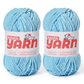 2 Pack Plush Chunky Chenille Yarn for Crocheting, Soft Fluffy Velvet Yarn for Crocheting Amigurumi, Fuzzy Baby Blanket Knitting 200g/262yds Bulky(2 Azure Blue) - color: 2 Azure Blue