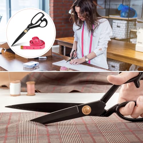 Fabric Scissors Professional, 10" Heavy Duty Sewing Scissor for Fabric Cutting, Tailor Sharp Sewing Shears for Cutting Leather craft Home Office Students Artists Dressmakers - size: 10 inch