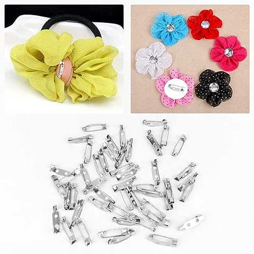 50 Pcs Silver Bar Pins, Safety Pins - Secure Back Clasp - Reliable Brooch Pins for Various Uses Locking Pins Backs Safety Clasp Brooch (20MM, Silver) - size: 20MM