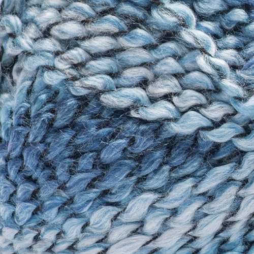 Loops & Threads Blue Yonder Textured Twist Yarn – Bulky Weight Yarn for Knitting, Crochet, Weaving, Arts & Crafts, 12 Pack - color: Blue Yonder