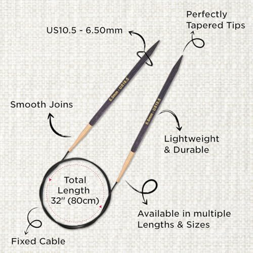 KnitPro J’Adore Cubics Fixed Circular Needles 32" (80cm) | US Size 10.5 (6.5mm) - size: US 10.5 (6.5mm)