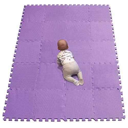 YIMINYUER® 20 Tiles (30cm×30cm×1cm Each Tile) Baby Soft Puzzle Play Mats, Kids Thick EVA Foam Floor, Toddlers & Children's Soft Interlocking Mat R11G301020 - color: Purple
