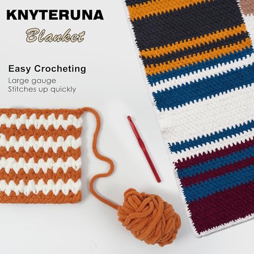 #6 Super Bulky Blanket Yarn for Crocheting - 4 Skeins(Each 10.5oz/300g, 220yds/201m), Chunky Chenille Thick Plush Big Soft Yarn for Crocheting Knitting Blankets, Pumpkin Orange - color: Pumpkin Orange
