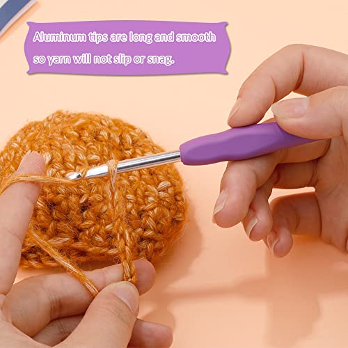 SHWAKK Crochet Hook, 5.0 mm Ergonomic Crochet Hook for Arthritic Hands | Crochet Needles, Knitting Needles with Soft Handle Beginners and Experienced Hobbyists (5.0 mm) - size: 5.0mm