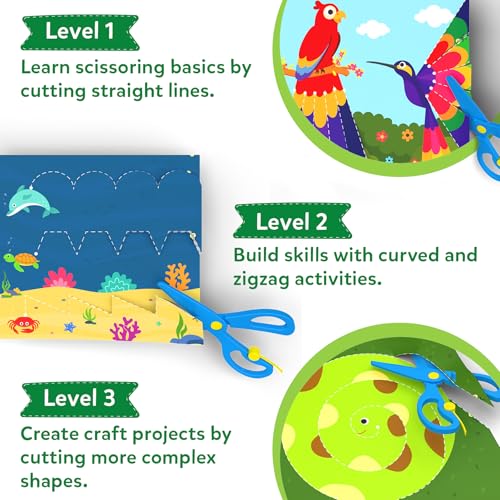 Skillmatics Snip Snip Animals, Scissor Skills Toy, Felt Craft Gift for Kids | Cutting Activity, Safety Scissors, Fine Motor Skills for Preschool, Screen-Free, Learning Toy, Girls & Boys Ages 3, 4, 5, 6 - style: 5. Animals