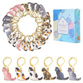 SUNNYCLUE 1 Box 24pcs Crochet Stitch Markers Cat Crochet Marker Charms Alloy Enamel Cute Funny Animal Gold Locking Clips Clasps Charm for Crocheting Knitting Weaving Jewelry Making DIY Accessories - style: Cat 2