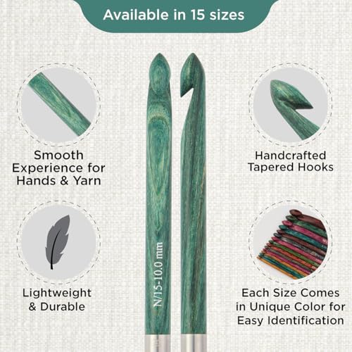 KnitPro Dreamz Afghan/Tunisian Crochet Hook | US Size N (10mm) - size: N (10.00 mm)