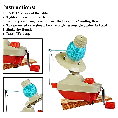 Wooden Yarn Ball Winder | Hand Operated Yarn Winder | Handcrafted Wooden Yarn Ball Winder for Knitting Crocheting - Knitter's Gifts Center Pull Ball Winder (Winder & Rosewood Swift) - color: Winder & Rosewood Swift
