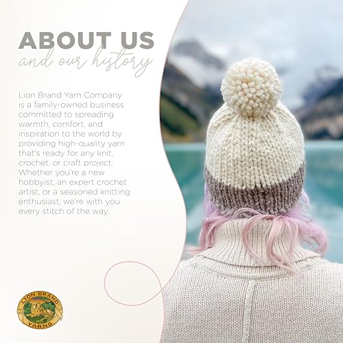Lion Brand Yarn Wool-Ease Thick & Quick Yarn, Soft and Bulky Yarn for Knitting, Crocheting, and Crafting, 1 Skein, Bluegrass | Super Bulky Wool Acrylic Blend Fiber for Soft Hats, Sweaters, Chunky Blankets, Yarn for Crochet, Knitting, Crafts, Weaving - col