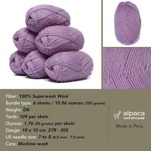 100% Superwash Wool Yarn 6 Skeins 300g DK Weight Knitting Crochet L. Green | Sourced from Peru for breathable warmth and 654yd total length per 300g pack ideal for soft baby garments hats and sweaters - color: Leaf Green