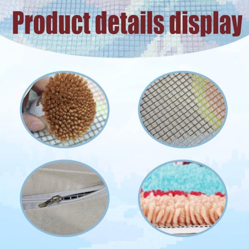FREEBLOSS 17 x 17 Latch Hook Kits for Adults Beginners Dolphin Pre Printed DIY Crochet and Latch Kits Pillow Cover for Home Sofa Decoration, Includes Instructions