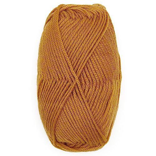 100% Superwash Wool Yarn 3 Skeins 150g DK Weight Knitting Crochet Gold | Sourced from Peru for breathable warmth and 327yd total length per 150g pack ideal for soft baby garments hats and sweater - color: Gold