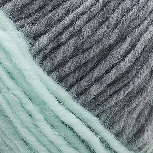 Lion Brand Yarn (1 Skein) Scarfie Bulky Yarn, Mint/Silver | Bulky Acrylic Wool Blend Knit & Crochet Fiber for Self-Striping Scarves, Colorful Cardigans, Chunky Blankets, Hats - color: Mint/Silver, size: 1 Pack