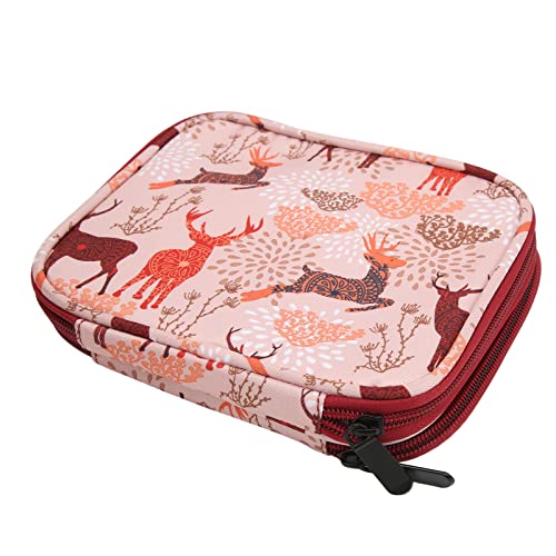 Crochet Bag, Portable Large Capacity Double Layer 600D Oxford Cloth Knitting Bag with Sturdy Zipper Closure, for Storing Scissors Stitch Marker Tape and More