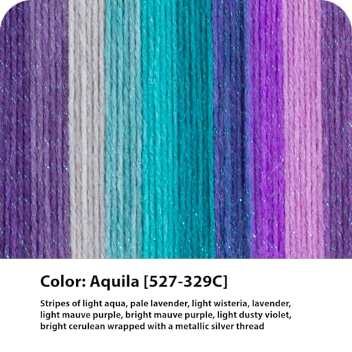 (3 Pack) Lion Brand Yarn Mandala Sparkle Yarn, Aquila | Variegated Light DK Acrylic Knit & Crochet Fiber, Baby Projects, Glitter Blankets, Colorful Cloths, Triangle Shawls - color: Aquila, size: 3 Pack